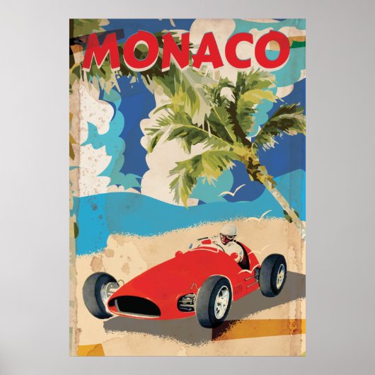 MONACO RACEKWALITEIT REISPOSTER UIT DE JAREN 50 POSTER (Voorkant)
