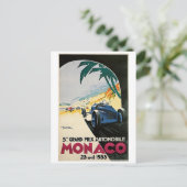 Monaco Racing Vintage Briefkaart (Staand voorkant)