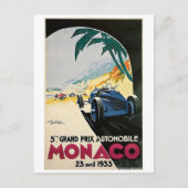 Monaco Racing Vintage Briefkaart (Voorkant)