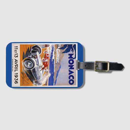 Monaco-reisposter, 1936 autorace bagagelabel (Voorkant (horizontaal))