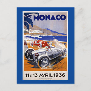 Monaco-reisposter, 1936 autorace briefkaart