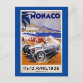 Monaco-reisposter, 1936 autorace briefkaart (Voorkant)