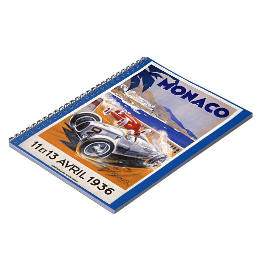 Monaco-reisposter, 1936 autorace notitieboek (Linkerzijde)