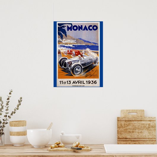 Monaco-reisposter, 1936 autorace poster (Keuken)