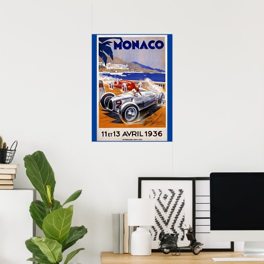 Monaco-reisposter, 1936 autorace poster (Thuiskantoor)