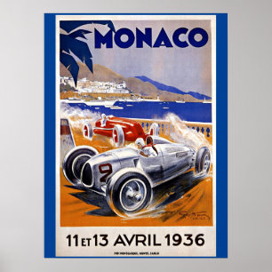 Monaco-reisposter, 1936 autorace poster