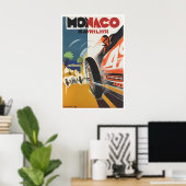 Monaco Reisposter Racecar Kunst Falcucci 1931 Poster (Thuiskantoor)