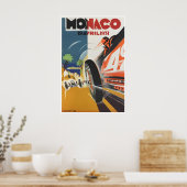 Monaco Reisposter Racecar Kunst Falcucci 1931 Poster (Keuken)