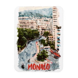 Monaco Retro Race Track Franse Riviera Reizen Magneet