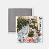 Monaco Retro Race Track Franse Riviera Reizen Magneet (Voorkant / Achterkant)