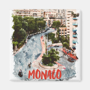 Monaco Retro Race Track Franse Riviera Reizen Magneet