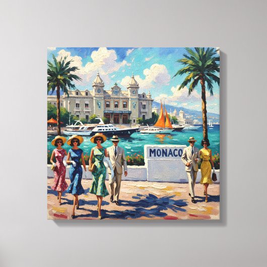 Monaco Riviera Elegantie Zee Canvas Afdruk (Voorkant)