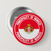 Monaco Round Emblem Ronde Button 7,6 Cm (Voorkant /achterkant)