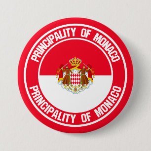 Monaco Round Emblem Ronde Button 7,6 Cm