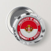 Monaco Round Emblem Ronde Button 7,6 Cm (Voorkant /achterkant)