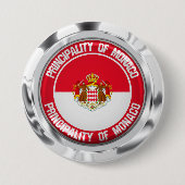 Monaco Round Emblem Ronde Button 7,6 Cm (Voorkant)