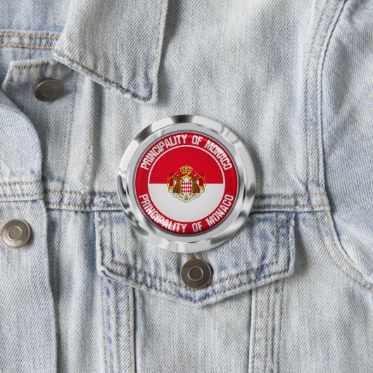 Monaco Round Emblem Ronde Button 7,6 Cm (In situ)