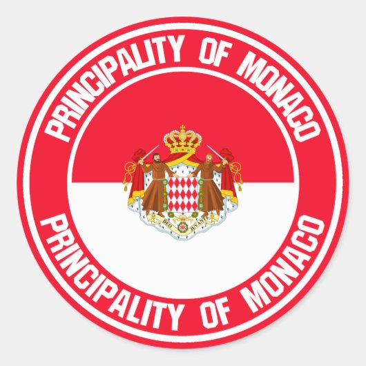 Monaco Round Emblem Ronde Sticker (Voorkant)