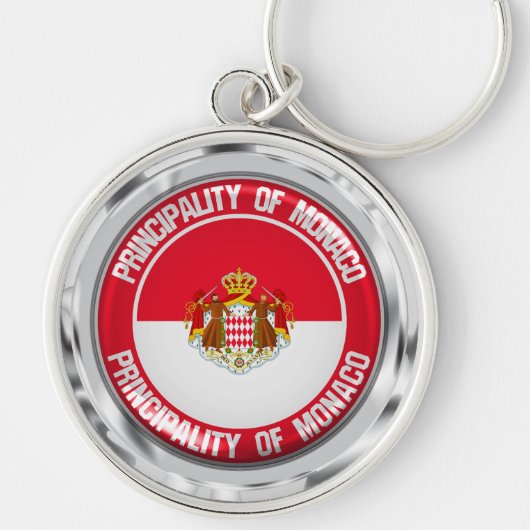 Monaco Round Emblem Sleutelhanger (Voorkant)