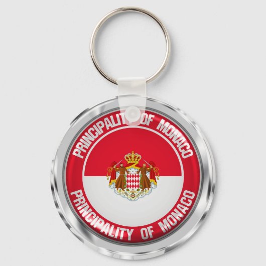 Monaco Round Emblem Sleutelhanger (Voorkant)