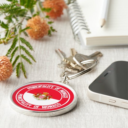 Monaco Round Emblem Sleutelhanger (Zijkant)