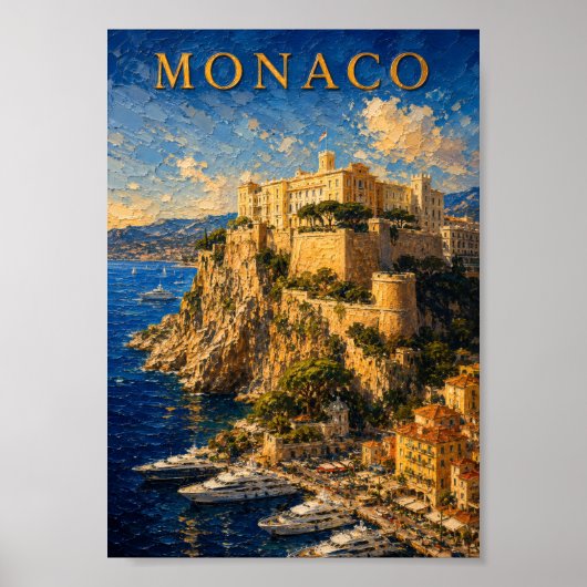 Monaco: Sunny Coast Palace Art Souvenir Poster (Voorkant)