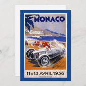 Monaco travel poster, 1936 auto race, (Voorkant / Achterkant)