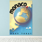 Monaco Travel poster Canvas Afdruk (Insitu (Houten vloer))