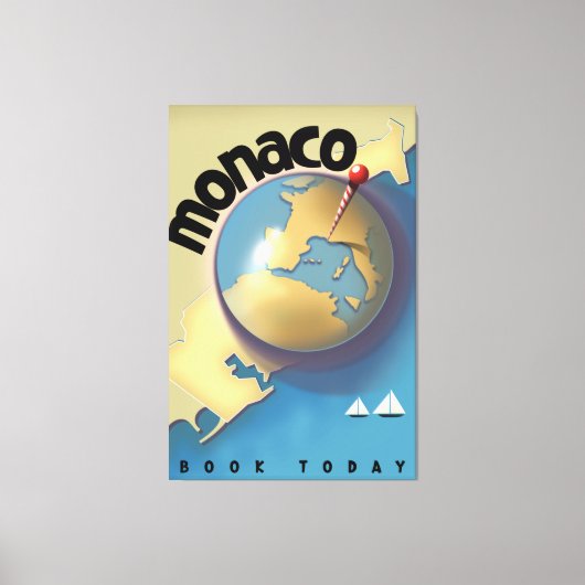 Monaco Travel poster Canvas Afdruk (Voorkant)