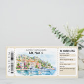 Monaco Trip Boarding Pass Ticket Kaart (Staand voorkant)