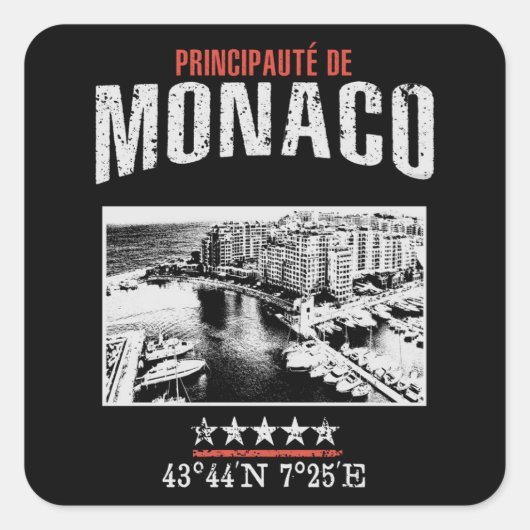 Monaco Vierkante Sticker (Voorkant)