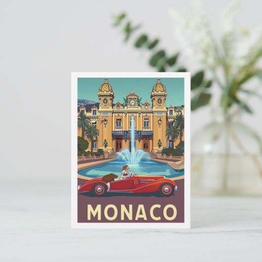 Monaco Vintage Beroemde Reisplaats Briefkaart (Staand voorkant)