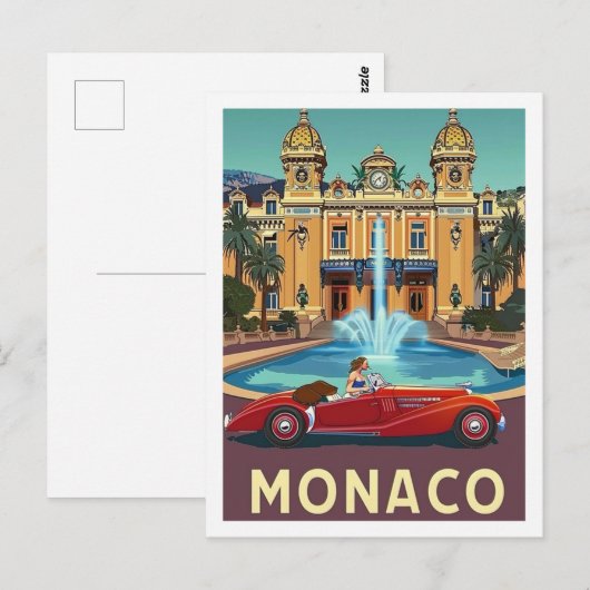 Monaco Vintage Beroemde Reisplaats Briefkaart (Voorkant / Achterkant)