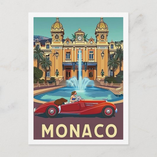 Monaco Vintage Beroemde Reisplaats Briefkaart (Voorkant)