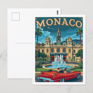 Monaco Vintage Beroemde Reisplaats Briefkaart