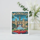 Monaco Vintage Beroemde Reisplaats Briefkaart (Staand voorkant)