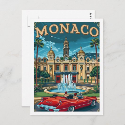 Monaco Vintage Beroemde Reisplaats Briefkaart (Voorkant / Achterkant)