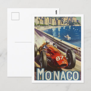 Monaco Vintage Beroemde Reisplaats Briefkaart