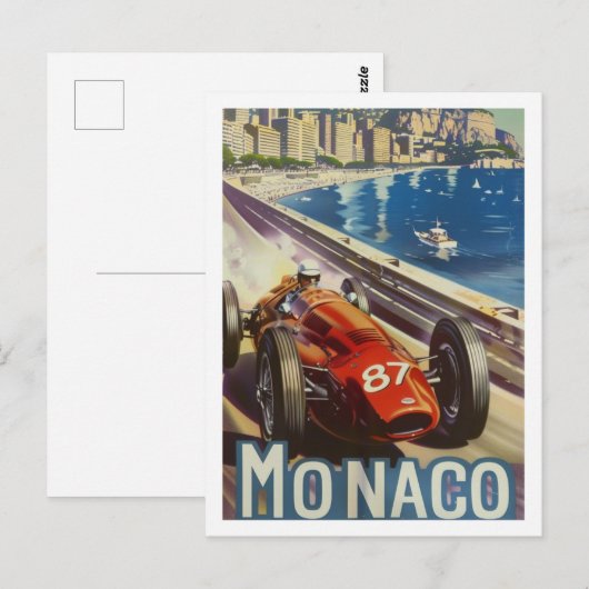 Monaco Vintage Beroemde Reisplaats Briefkaart (Voorkant / Achterkant)