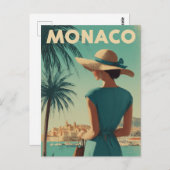 Monaco vintage fashion briefkaart (Voorkant / Achterkant)