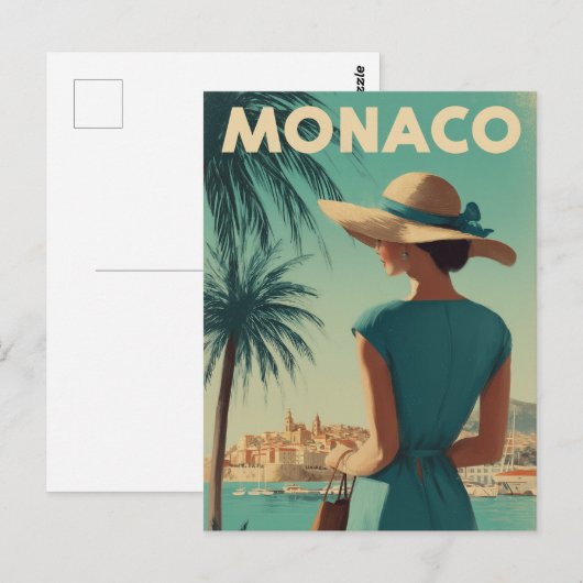 Monaco vintage fashion briefkaart (Voorkant / Achterkant)