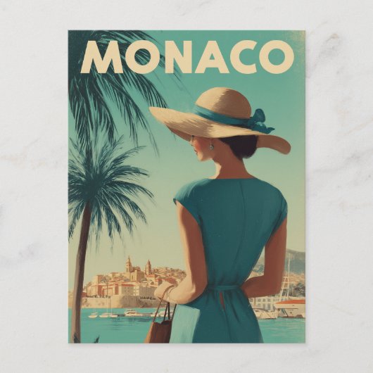 Monaco vintage fashion briefkaart (Voorkant)