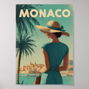 Monaco vintage mode poster