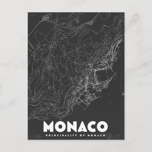 Monaco Vintage Reiskaart Briefkaart (Voorkant)
