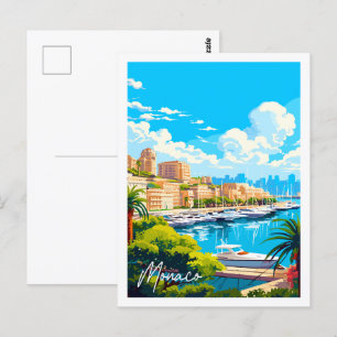 Monaco vintage reisplaats illustratie briefkaart