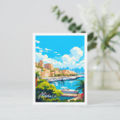 Monaco vintage reisplaats illustratie briefkaart (Staand voorkant)