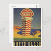 Monaco Vintage Travel Briefkaart Monte Carlo (Voorkant / Achterkant)
