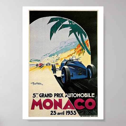 Monaco Vintage Travel Poster (Voorkant)