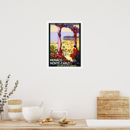 Monaco Vintage Travel Poster (Keuken)