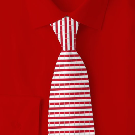 Monaco Vlag Baksteenpatroon Nekband Stropdas